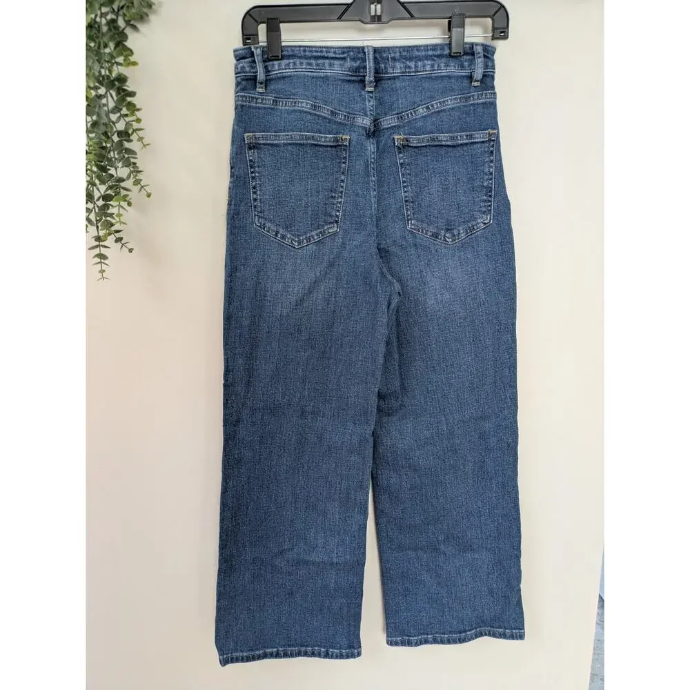 Free People We The Free Wide Leg Straight Jeans Medium Wash Size 27